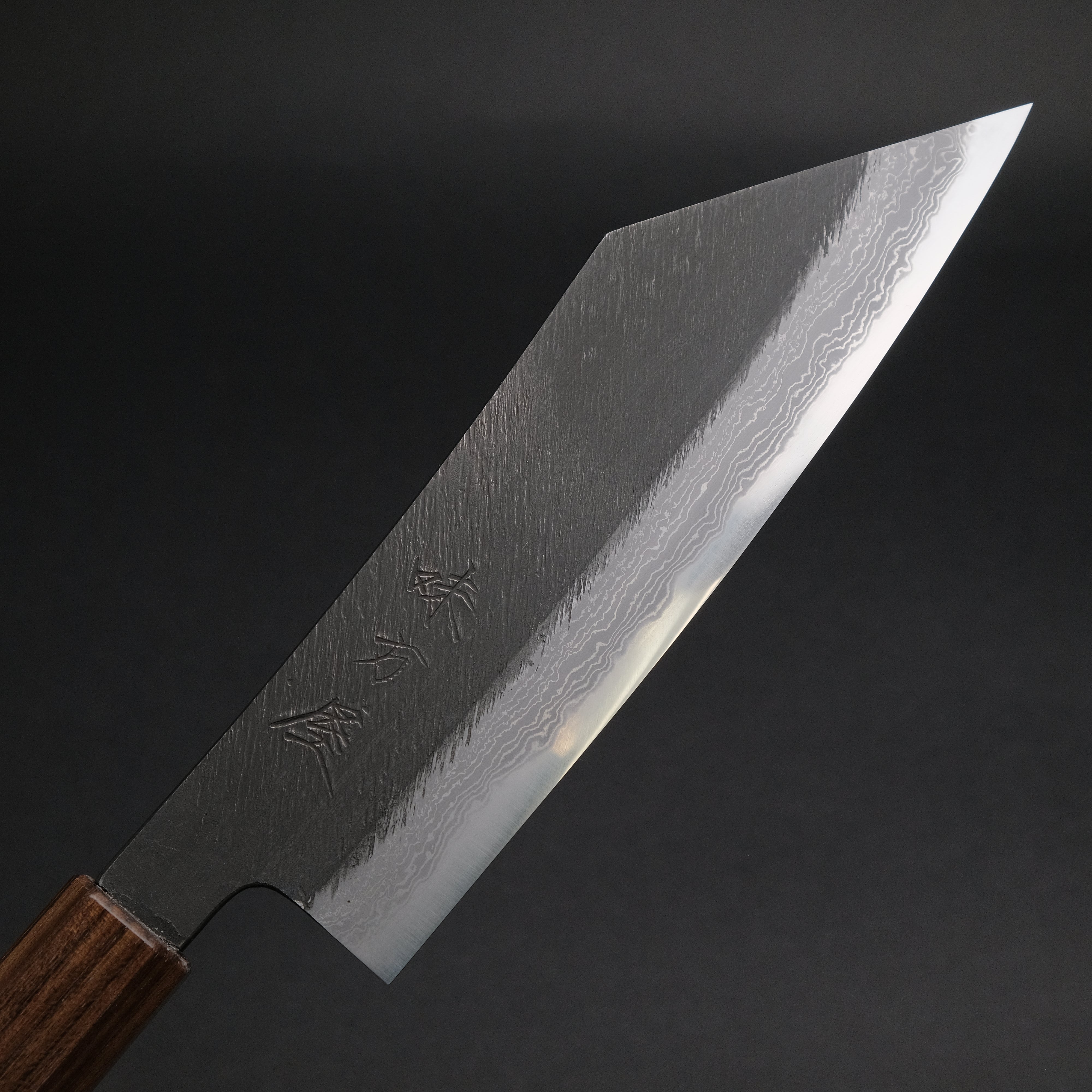 Premium Ajikataya White #2 Matsuba Damascus Hakata 180mm Sushi Knife with Obankole Handle (#26) - Perfect for Sushi Chefs & Japanese Cuisine Lovers