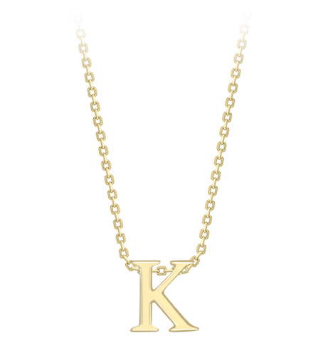 9ct Yellow Gold Initial Pendants A-Z - Personalized Alphabet Letter Necklace for Women & Girls - Perfect Gift for Birthday, Anniversary & Valentine's Day