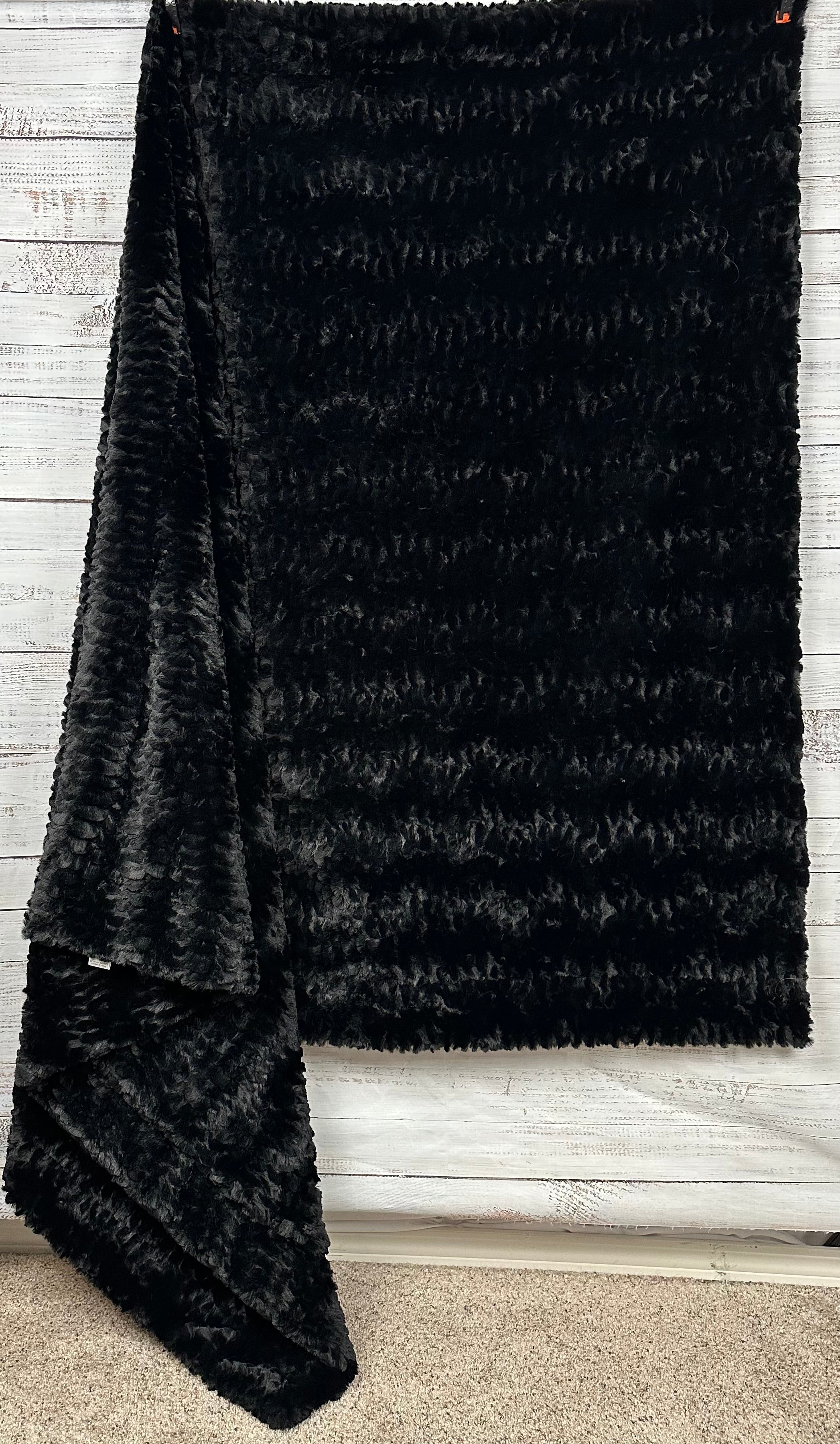 Premium Black Florence XL 57x85 Inch Double Luxe Extra Plush Minky Blanket - Ultra Soft 30mm Thick Fleece Throw for Bed, Couch & Cozy Home Decor