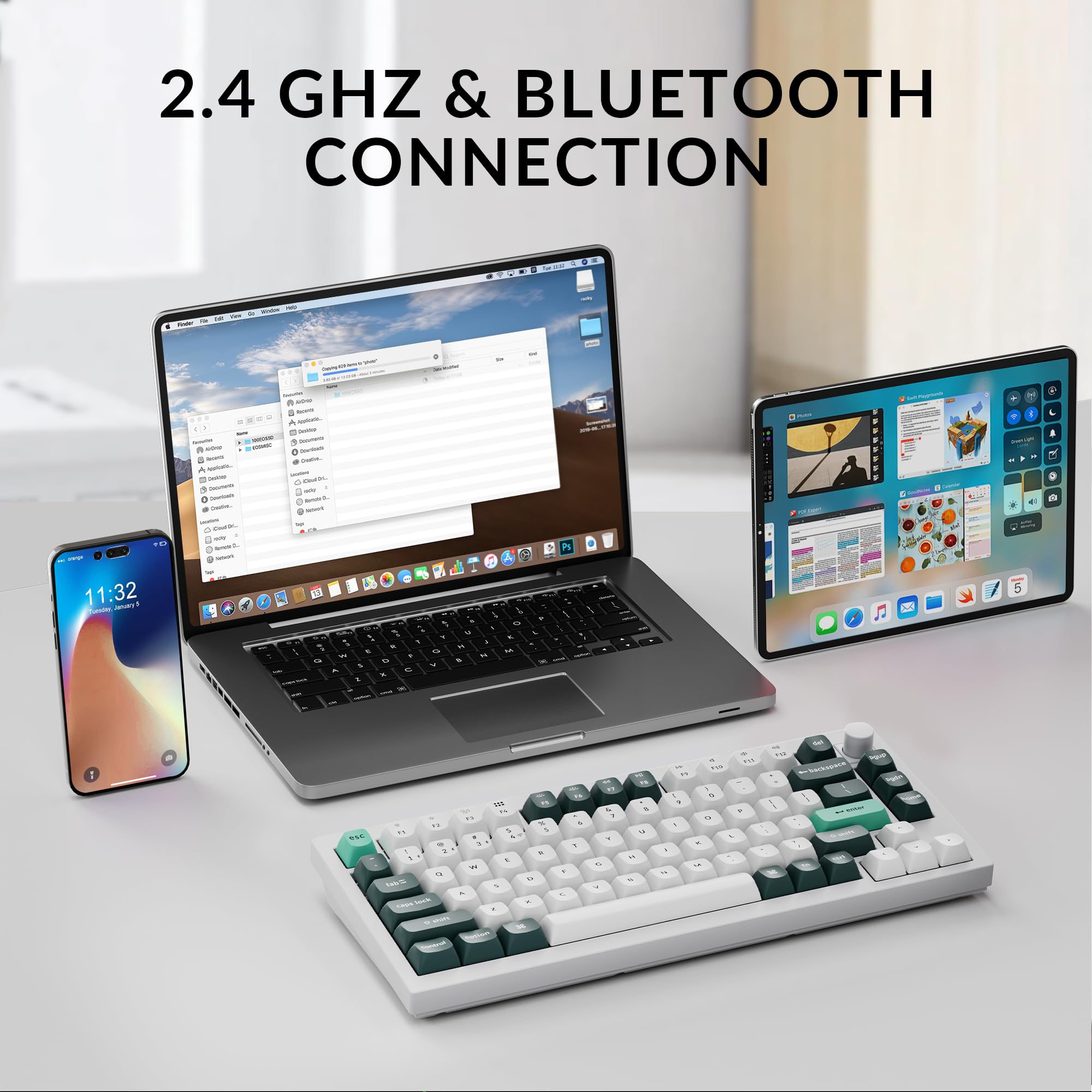 Keychron Q1 HE Wireless Custom Mechanical Keyboard - QMK/VIA Programmable, Hall Effect Gateron Magnetic Switches, Rapid Trigger, Hot-Swappable, 2.4GHz/Bluetooth, RGB Backlit for Mac/Windows/Linux | Perfect for Gaming, Coding & Office Work