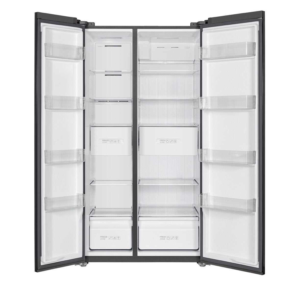 TCL 505L Side by Side Refrigerator - Energy Efficient, Frost Free, Grey (P525SBC) - Perfect for Modern Kitchens & Large Families
