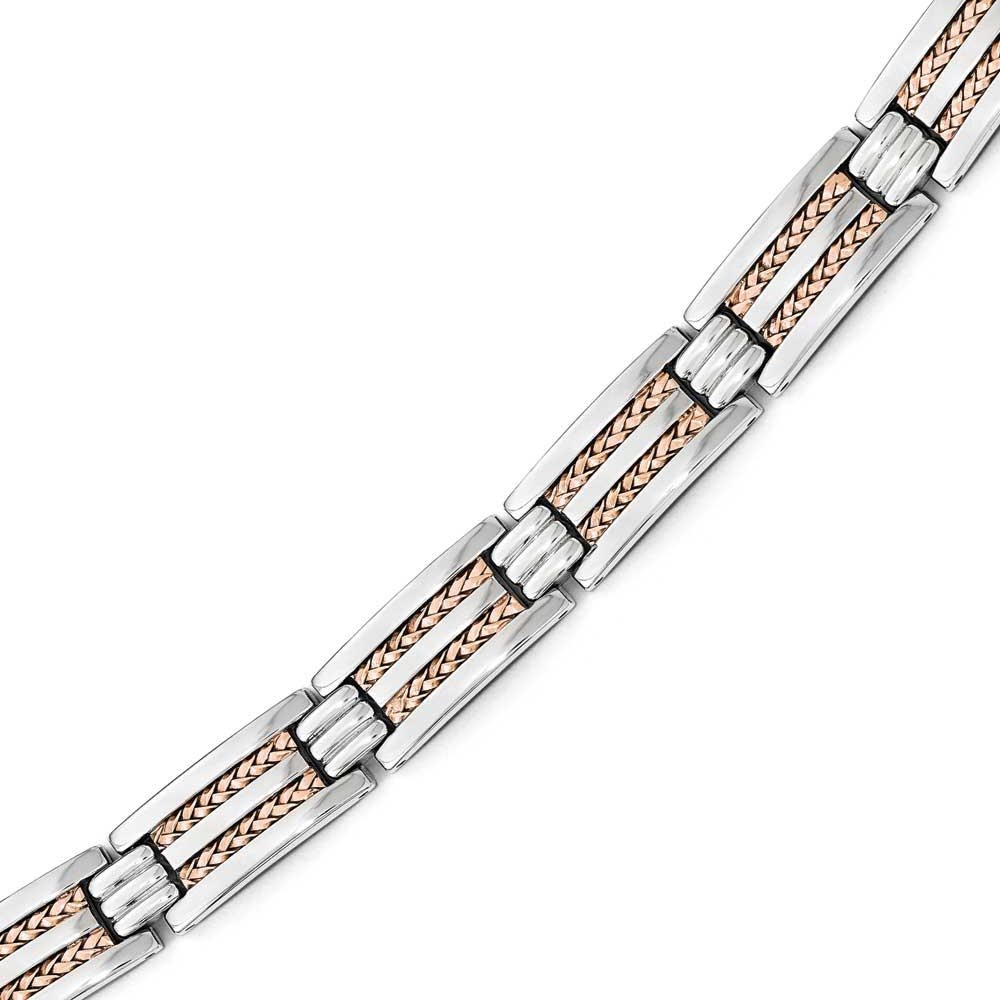 Stainless Steel Rose Gold Plated Chisel Bracelet for Women - Elegant Jewelry Gift for Valentine's Day, Anniversary & Special Occasions