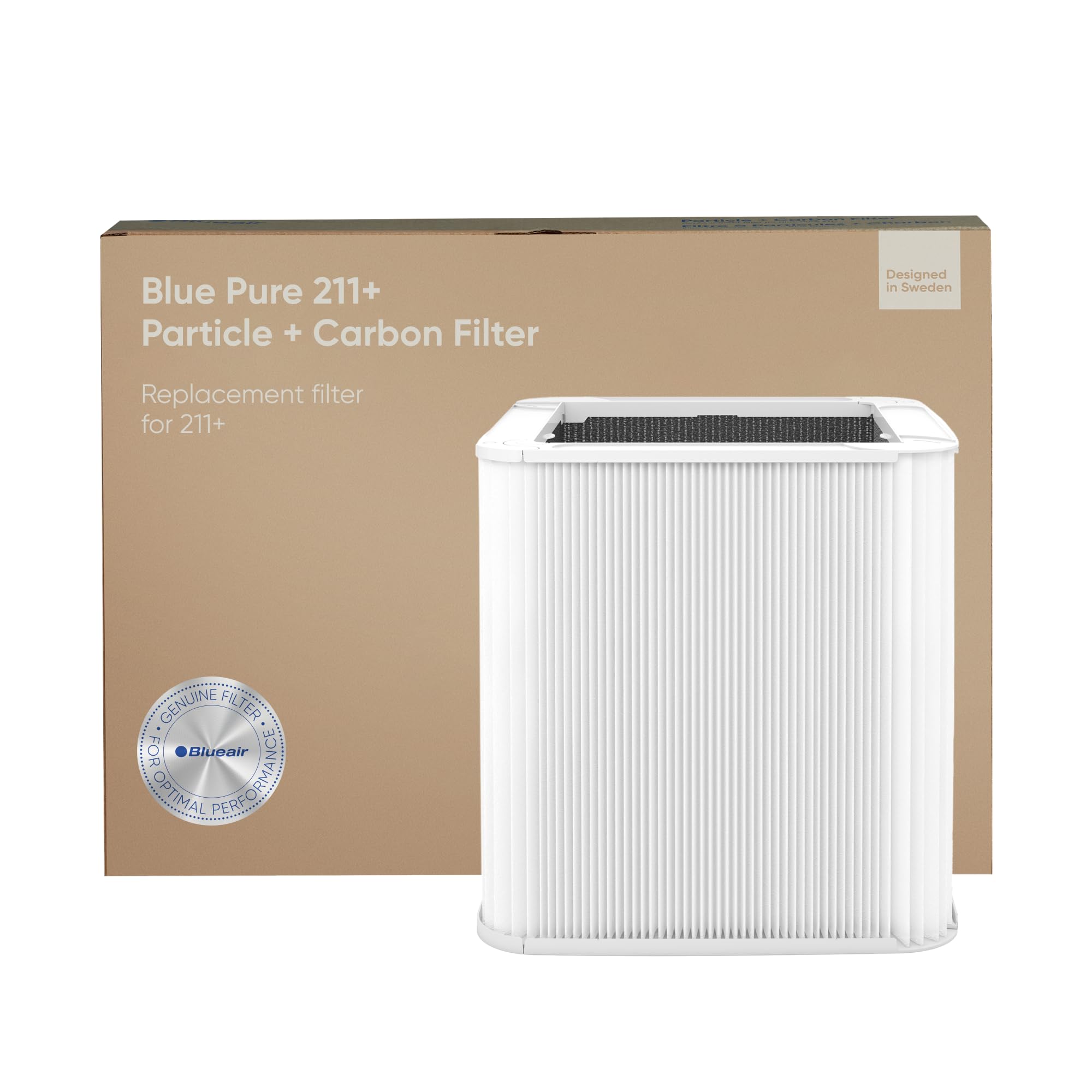 BLUEAIR Blue Pure 211+ Genuine Replacement Filter - Particle & Activated Carbon Air Purifier Filter for Blue Pure 211+ (Non-Auto) - Perfect for Home, Office & Allergy Relief