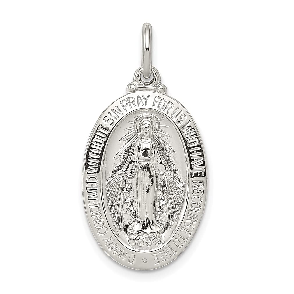 925 Sterling Silver Miraculous Medal Pendant Charm - Religious Fine Jewelry for Women, Catholic Necklace Gift for Her - Perfect for Baptism, First Communion & Daily Faith Inspiration