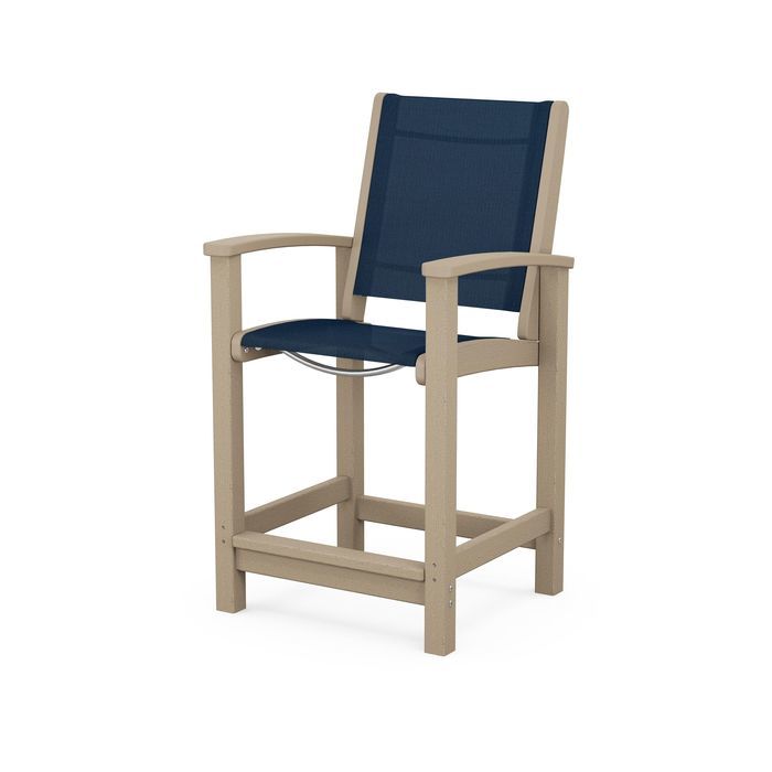 POLYWOOD Coastal Counter Chair - Durable Outdoor Bar Stool for Patio, Deck & Poolside - Weather-Resistant & Low Maintenance