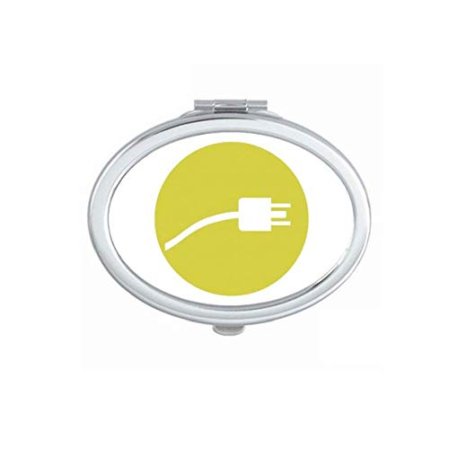 DIYthinker Yellow Plug Cable - Portable Foldable Double-Sided Makeup Mirror with Charging Cable | Perfect for Travel, Home & Vanity Organizer