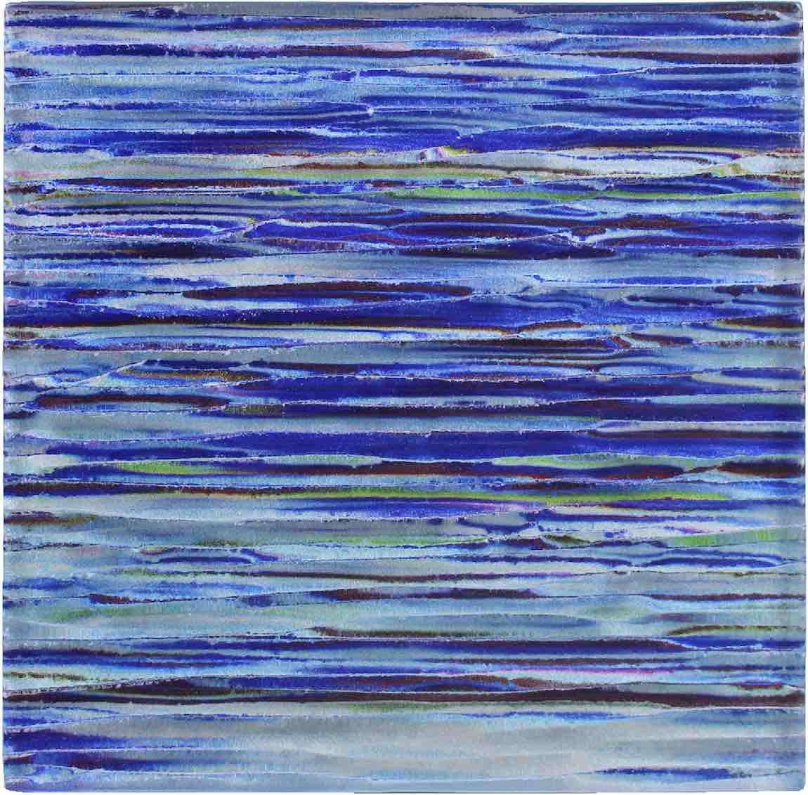 Ultramarine Blue 6x6 Glass Pool Tile with Wave Design - Perfect for Swimming Pools, Spas, and Backyard Water Features