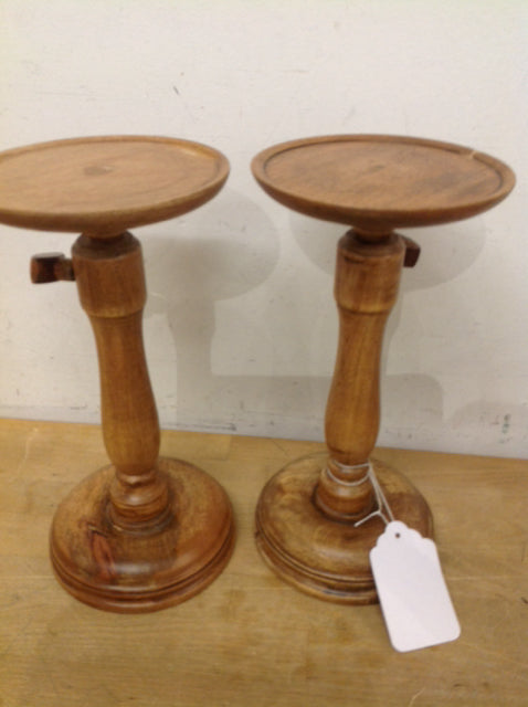 Elegant Wooden Candle Holders Set of 11 - Natural Pillar Candle Stands for Home Decor, Wedding Centerpieces & Romantic Dinner Ambiance