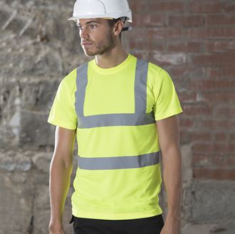 High Visibility Round Neck T-Shirt for Men & Women - Reflective Safety Workwear for Running, Cycling & Outdoor Activities