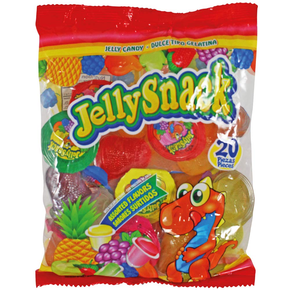 Delicious Fruit Jelly Snacks - 20 Count Jelly Cups Candy Bag | Perfect for Lunchboxes, Party Favors & Office Treats