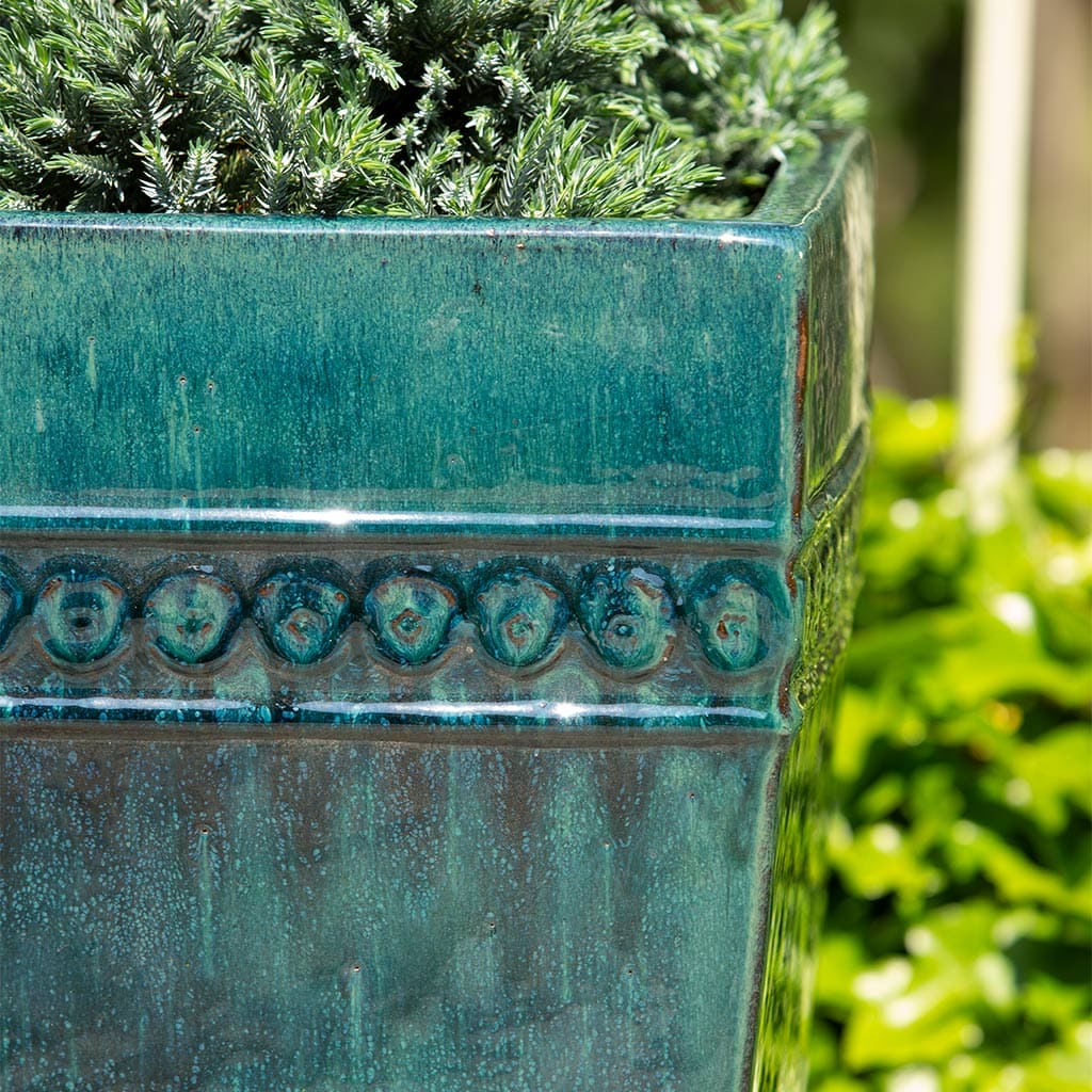 Campania International Indigo Rain Borsa Square Planter Set of 3 - Modern Indoor Outdoor Garden Decor for Patio, Balcony & Home Décor