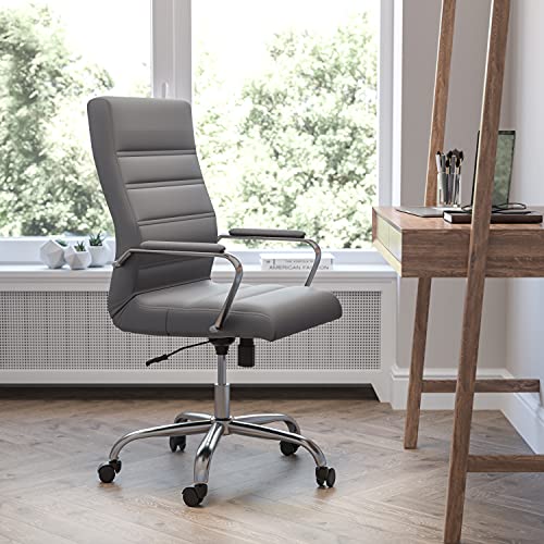 Gray Leathersoft/Chrome Frame