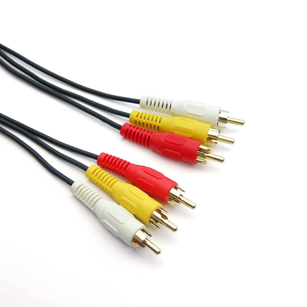 PCCONNECT 3 RCA Male to 3 RCA Male Audio Video Cable - 25ft High-Quality AV Cable for Home Theater, Gaming & Entertainment Systems - Perfect for TVs, DVD Players, Soundbars & More