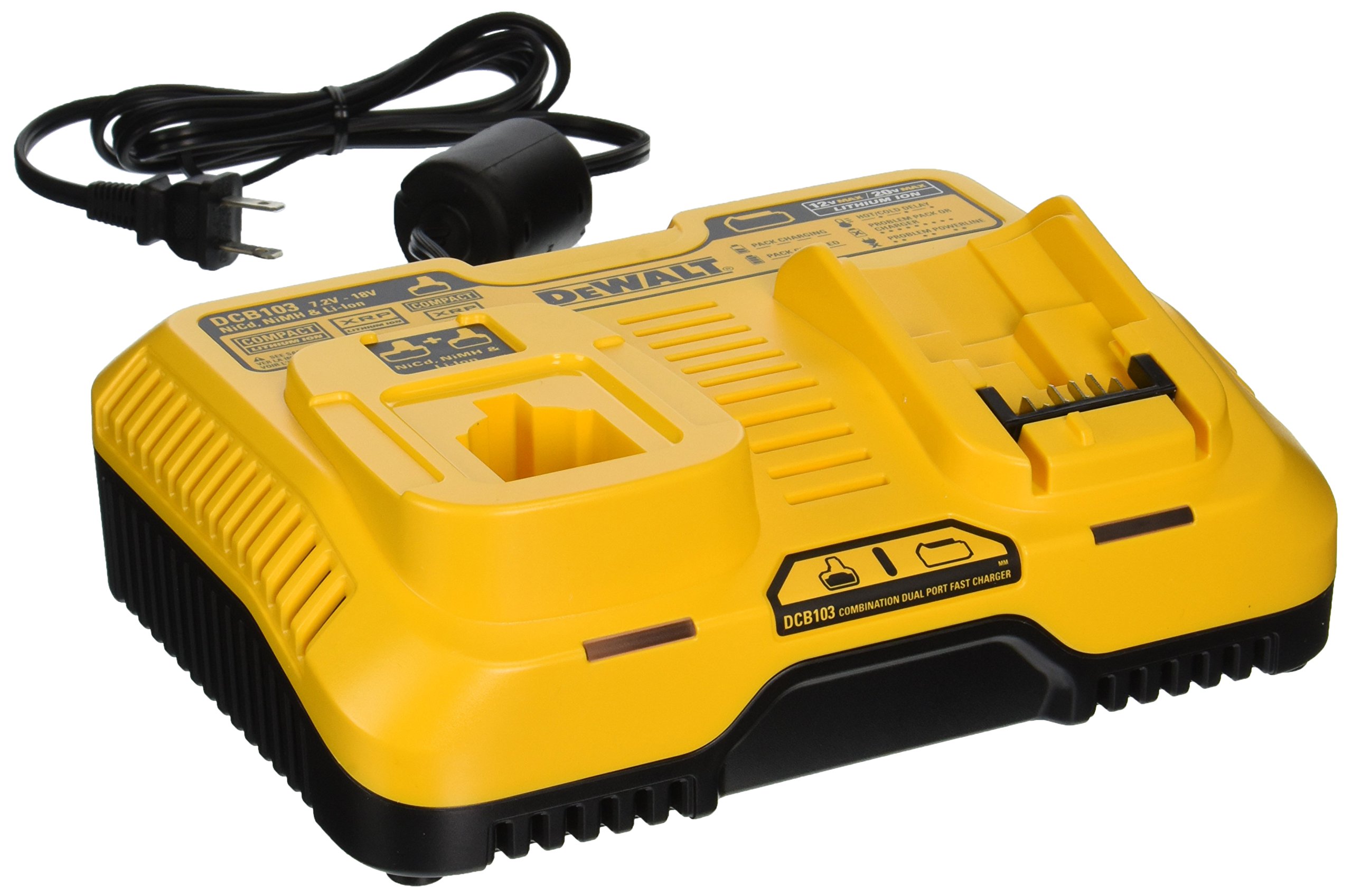 DEWALT DCB103 Dual Port Fast Charger for 20V MAX Batteries | 11.5