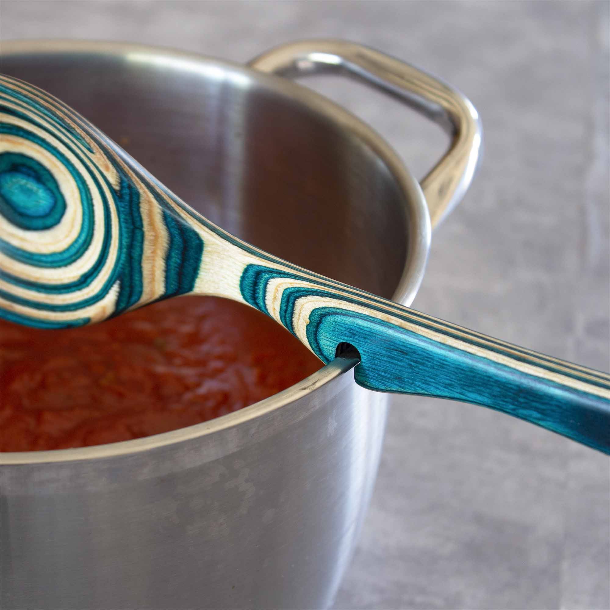 Baltique® Mykonos Collection Notched Cooking Spoon - Premium Wooden Kitchen Utensil for Sauteing, Stirring & Serving - Perfect for Pasta, Soups & Sauces