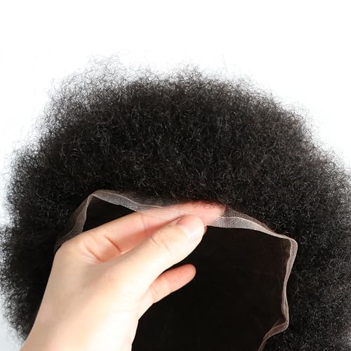 1B# off black 4mm afro curly lace cap
