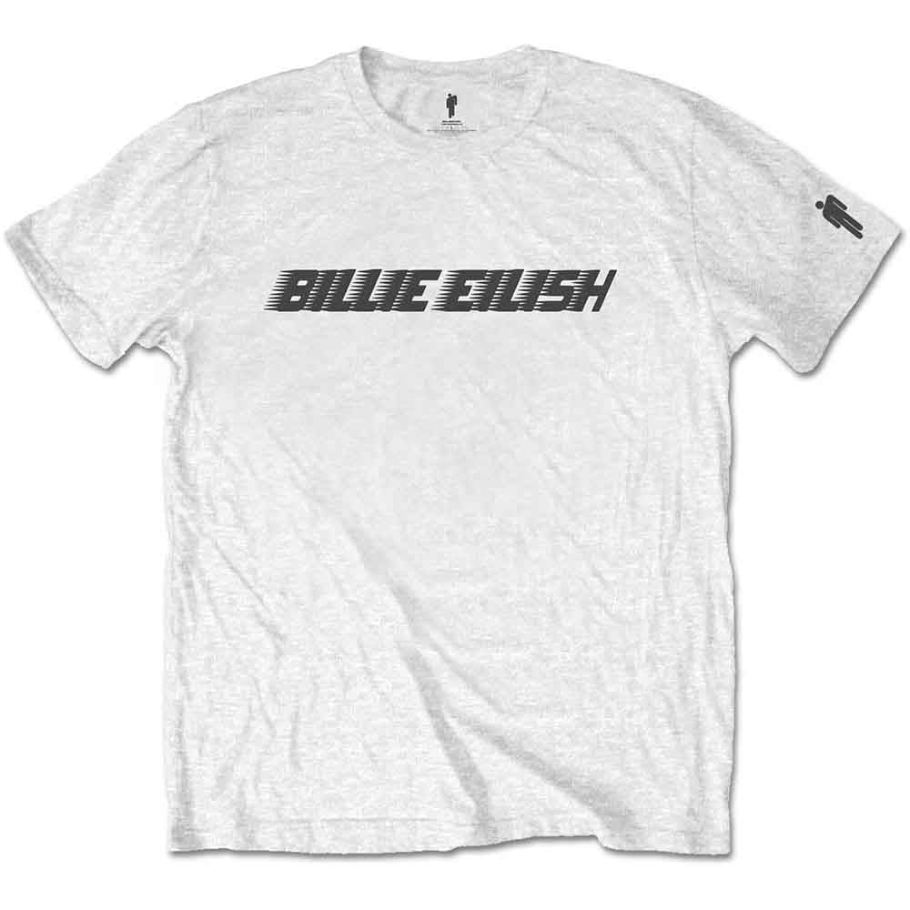 Billie Eilish Unisex Black Racer Logo T-Shirt with Sleeve Print | Official Merchandise for Concerts & Streetwear Fashion