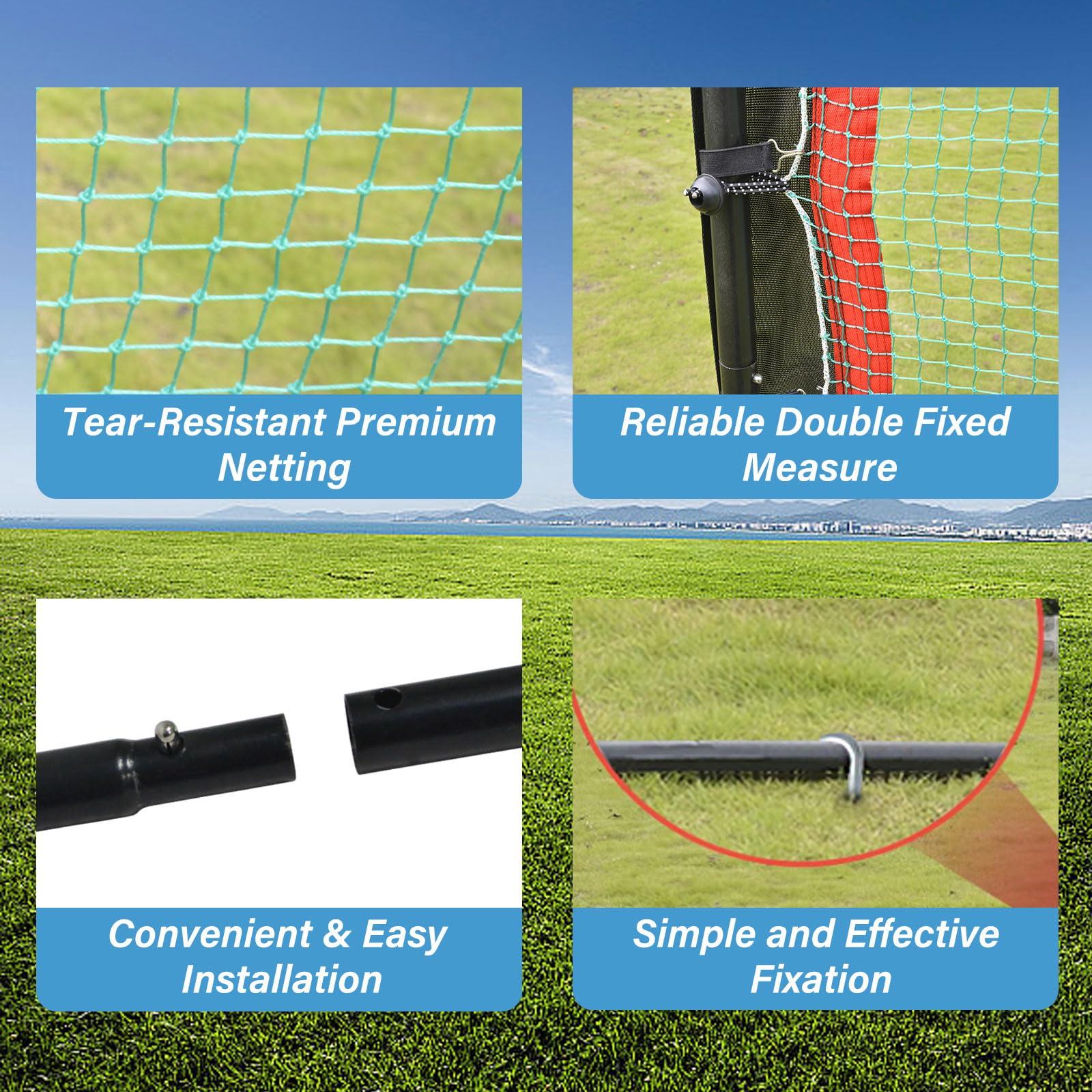 Portable 4x7FT Adjustable Baseball & Softball Rebounder Net - Indoor/Outdoor Pitchback Trainer for Throwing Practice | Perfect for Backyard Drills, Team Training & Solo Batting Practice