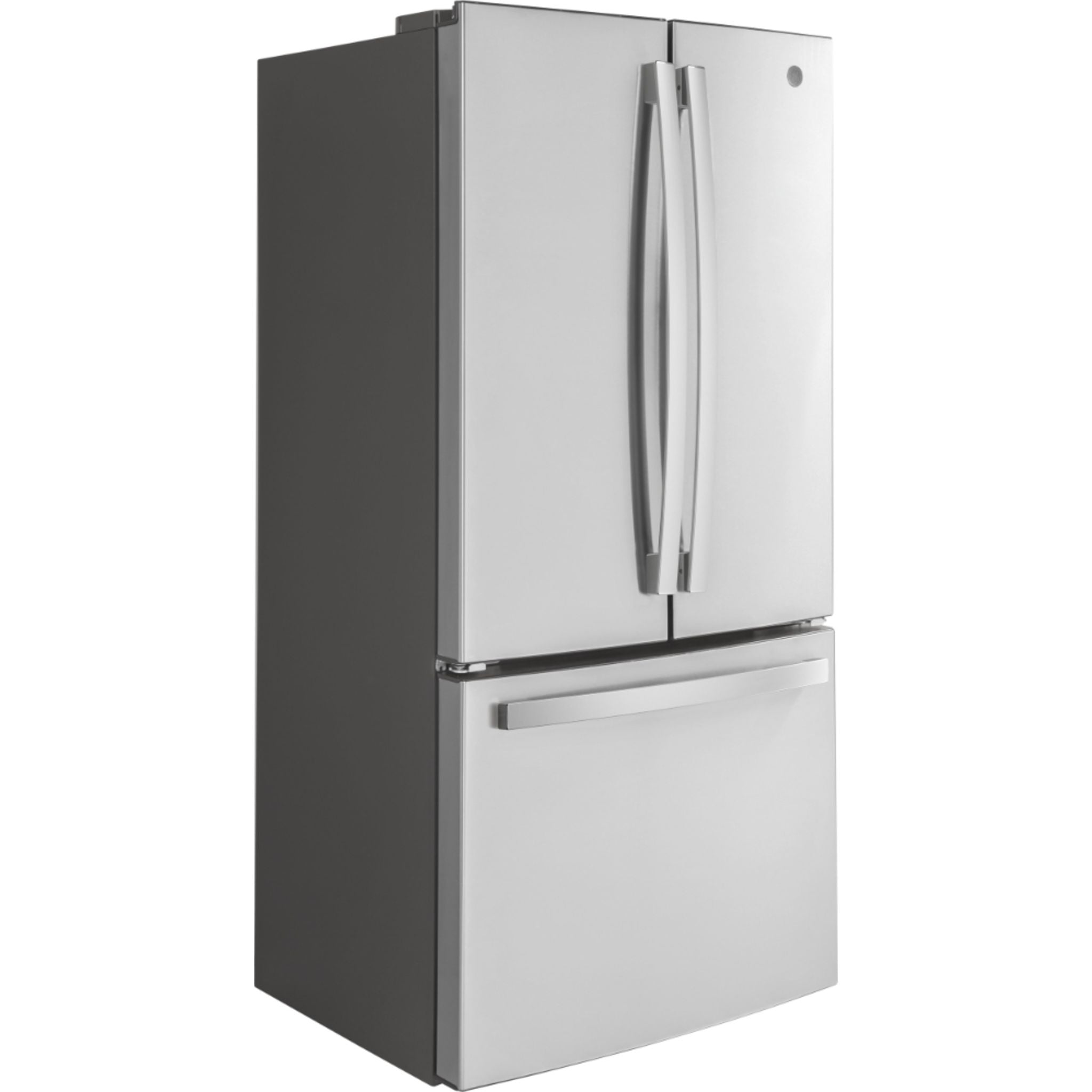 GE 18.6 Cu. Ft. Counter Depth French Door Refrigerator - Fingerprint Resistant Stainless Steel (Model GWE19JYLFS) - Perfect for Modern Kitchens & Open-Concept Homes