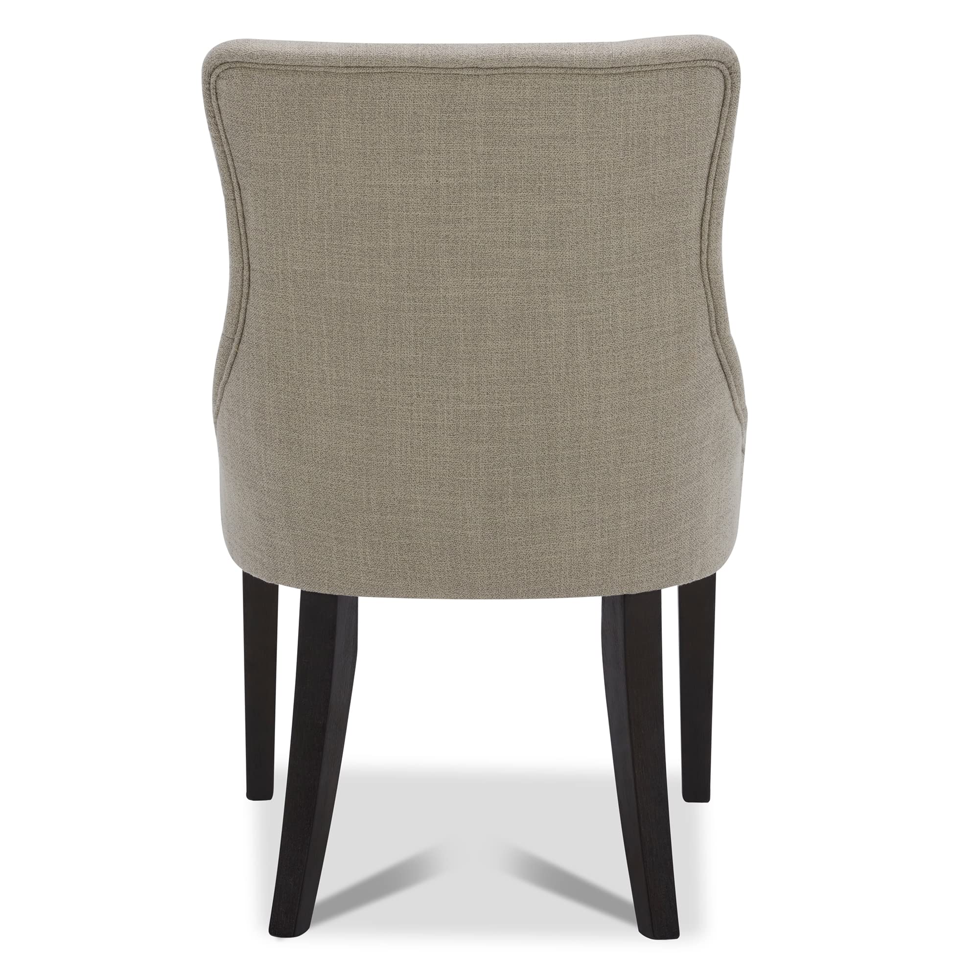 CHITA Farmhouse Tufted Dining Chairs Set of 2 - Modern Upholstered High Back Fabric Dining Room Chairs in Flax Beige - Perfect for Kitchen, Dining Room, and Farmhouse Decor