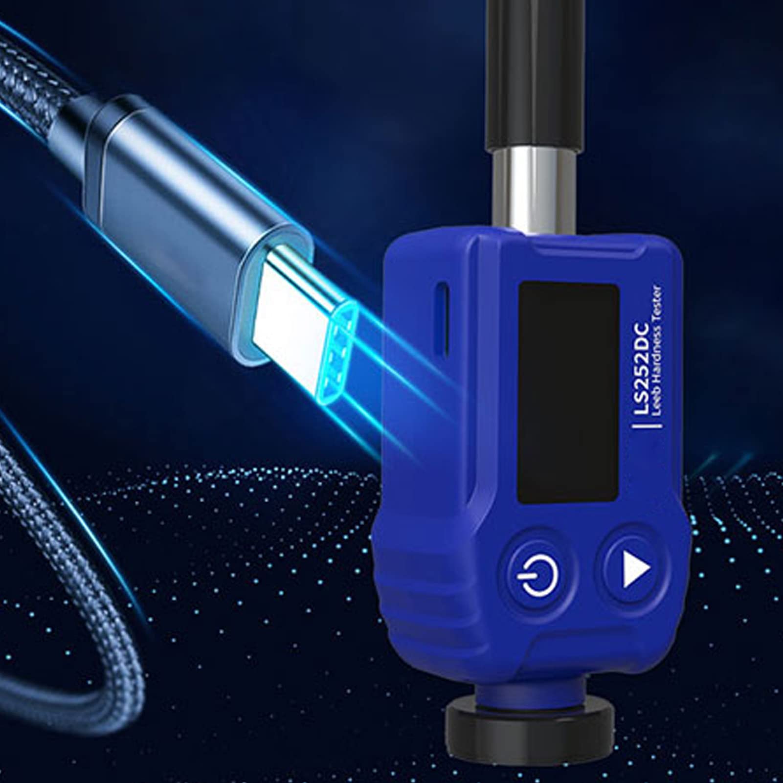 Digital Hardness Tester - Portable Metal Hardness Meter with HL/HV/HB/HS/HRA/HRB/HRC Scales | Accurate for Steel, Aluminum & Alloy Testing | Workshop & Quality Control Use