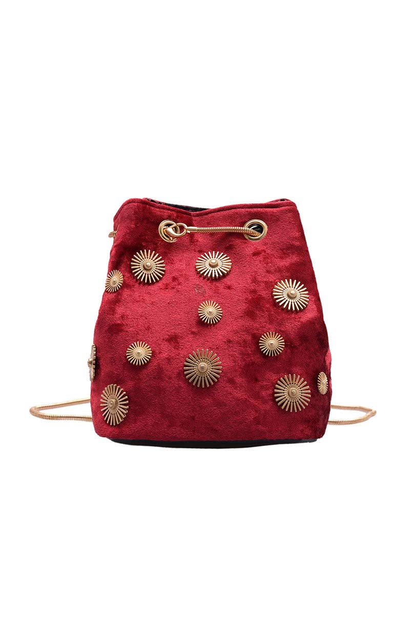 Ulisty Women's Small Velvet Bucket Bag - Mini Shoulder Bag with Chain Strap, Crossbody Purse for Everyday Use | Perfect for Work, Shopping & Date Night