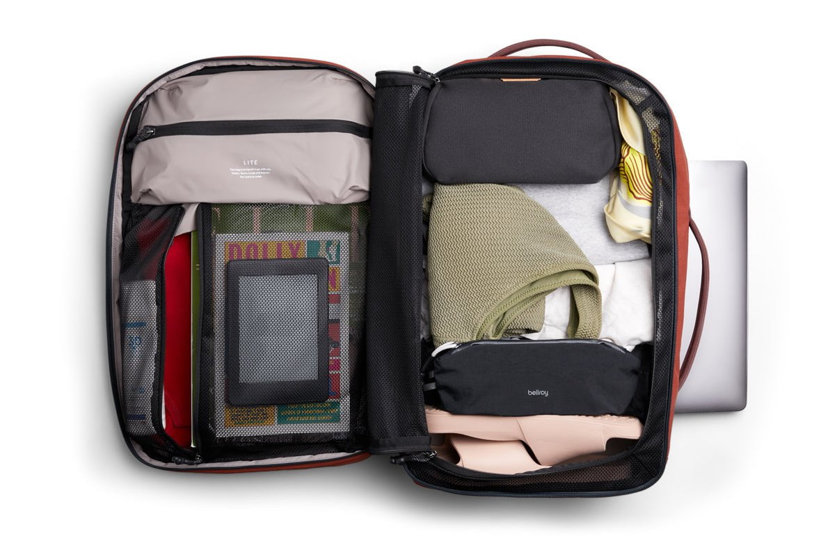 Bellroy Lite Travel Pack 30L - Lightweight Waterproof Backpack for Hiking, Camping & Air Travel | Durable Carry-On Luggage with Laptop Compartment