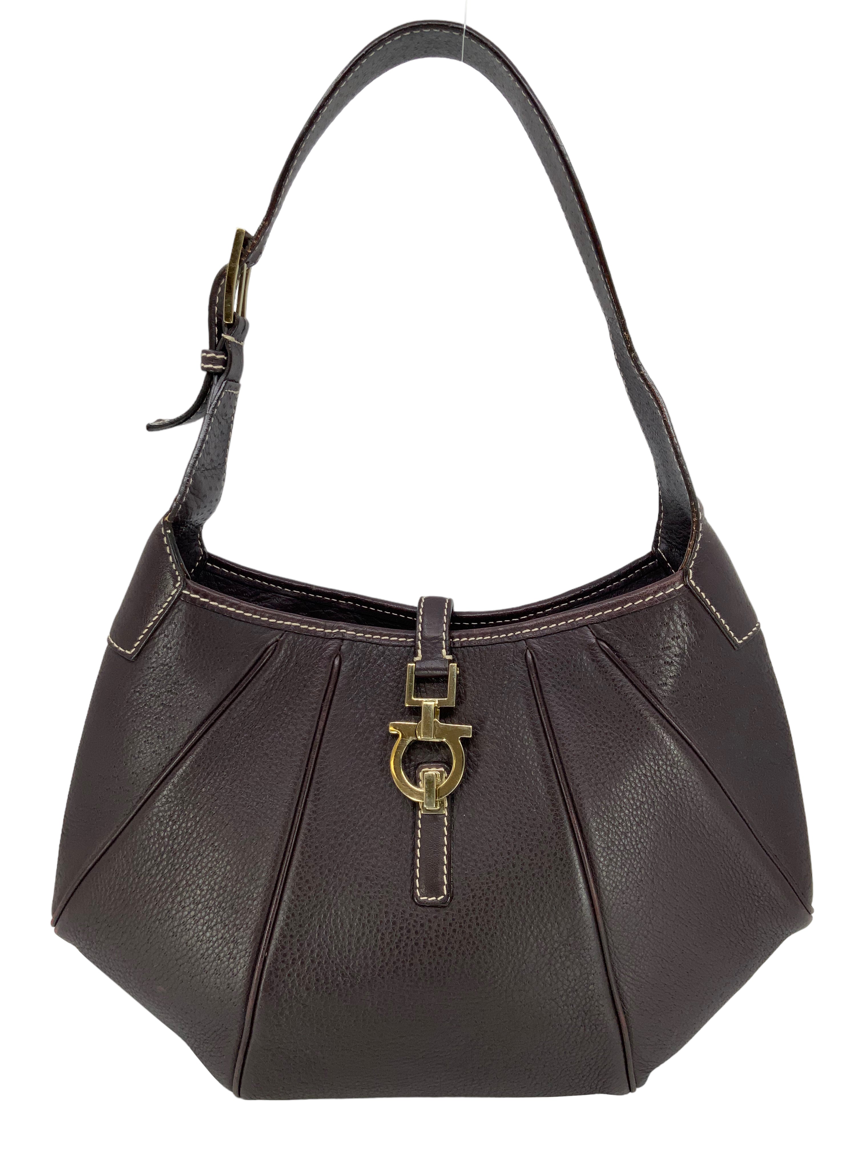 Salvatore Ferragamo Genuine Leather Hobo Handbag for Women - Stylish Shoulder Bag for Work, Travel & Everyday Use