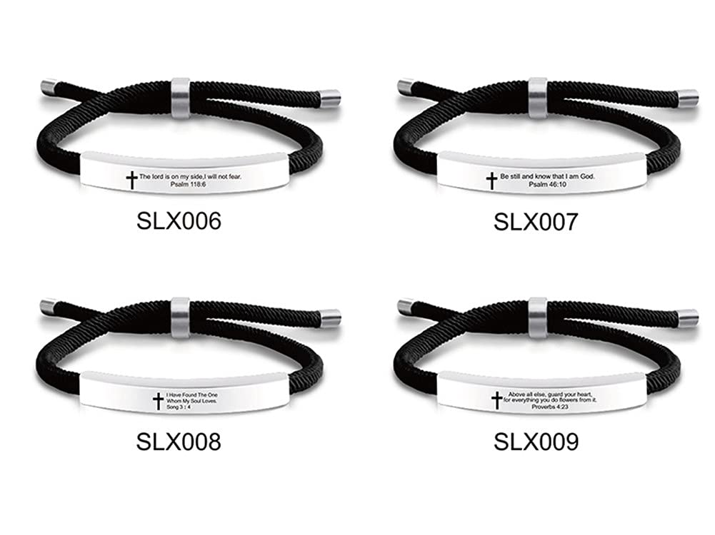 ZKXXJ Adjustable Bible Verse Bracelet - Stainless Steel Faith Jewelry Gift for Baptism & Communion