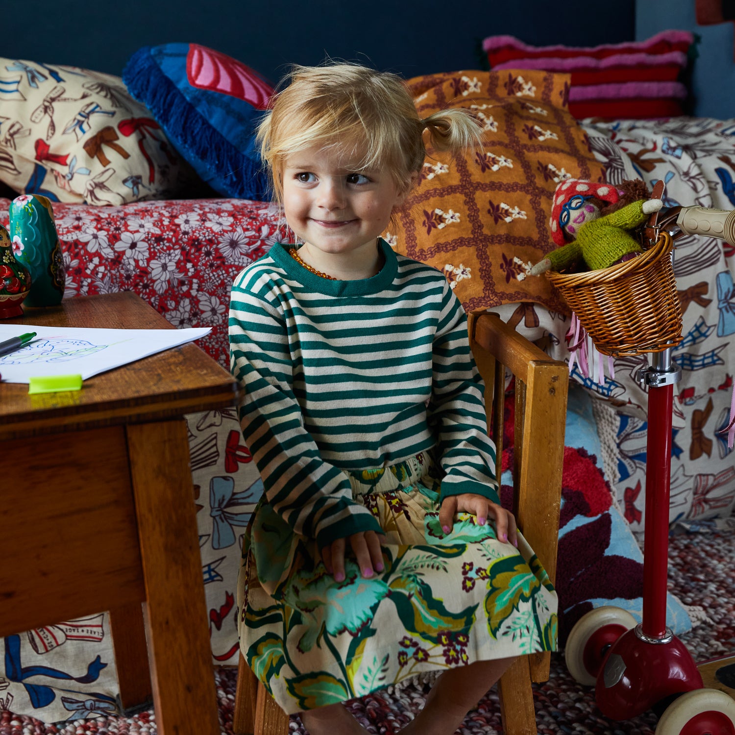Margot Kids Skirt - Cute Floral Print Girls' Skirt for Toddlers & Children | Perfect for School, Parties & Playtime