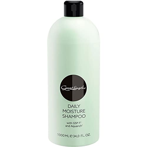Great Lengths Daily Moisture Shampoo for Dry & Damaged Hair - 34 fl oz Hydrating Formula - Perfect for Color-Treated & Curly Hair Care Routine