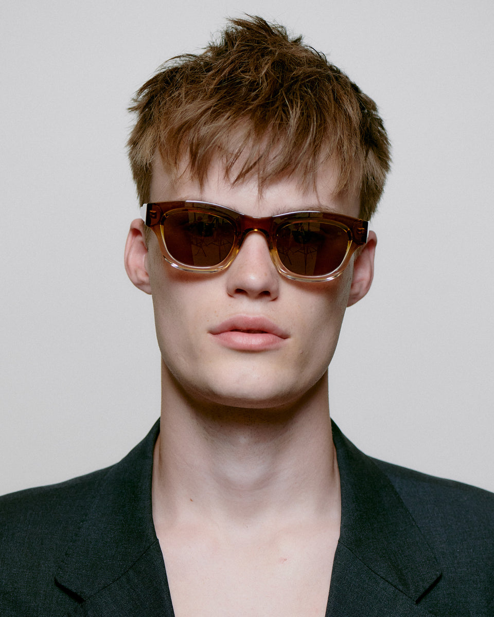 A. Kjaerbede Lane Sunglasses - Smoke & Champagne Gradient Lenses - Stylish UV Protection for Driving, Beach & Outdoor Activities