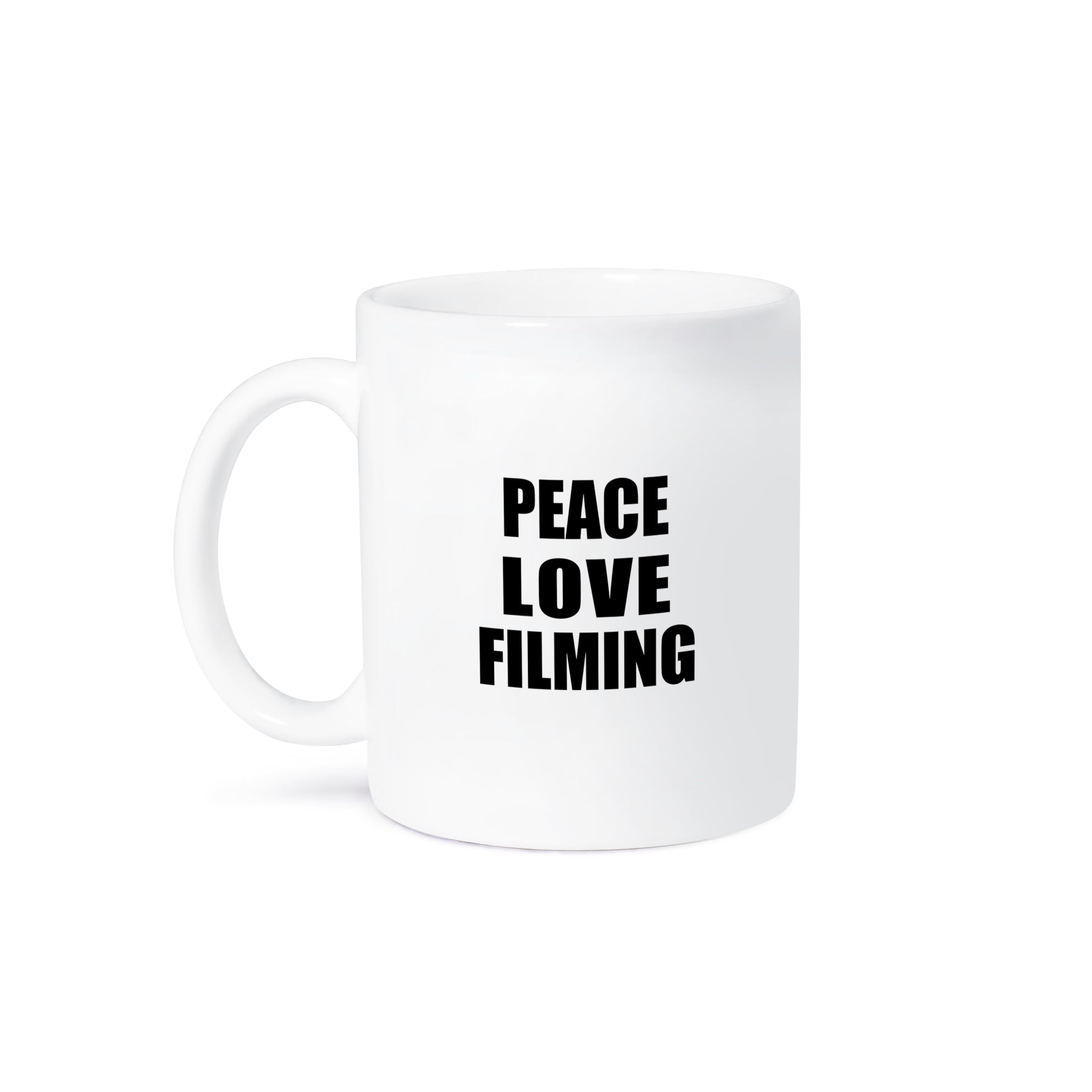 3D Rose Peace Love Ceramic Mug - 11 oz White Film Maker Gift - Inspirational Coffee Cup for Movie Lovers, Office Use & Creative Gifts