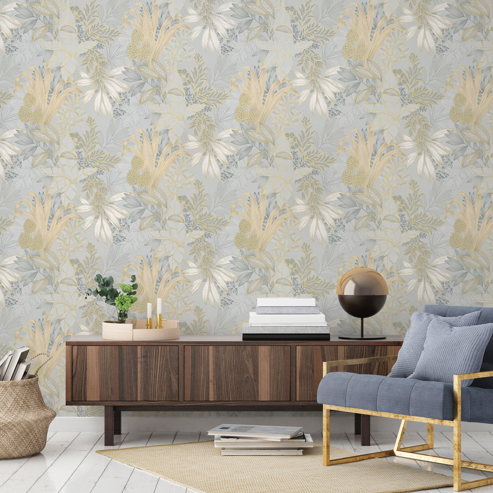 Coniferous Floral Unpasted Wallpaper - Nature-Inspired Peel and Stick Wallpaper for Bedroom, Living Room & Home Decor