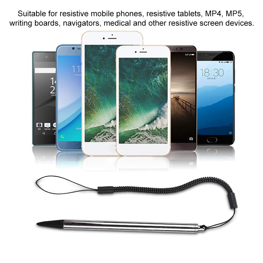 Resistive Touch Pen for Tablets & Writing Boards - Compatible with MP4/MP5 Devices (Silver) | Stylus for Drawing, Note-Taking & Digital Signatures