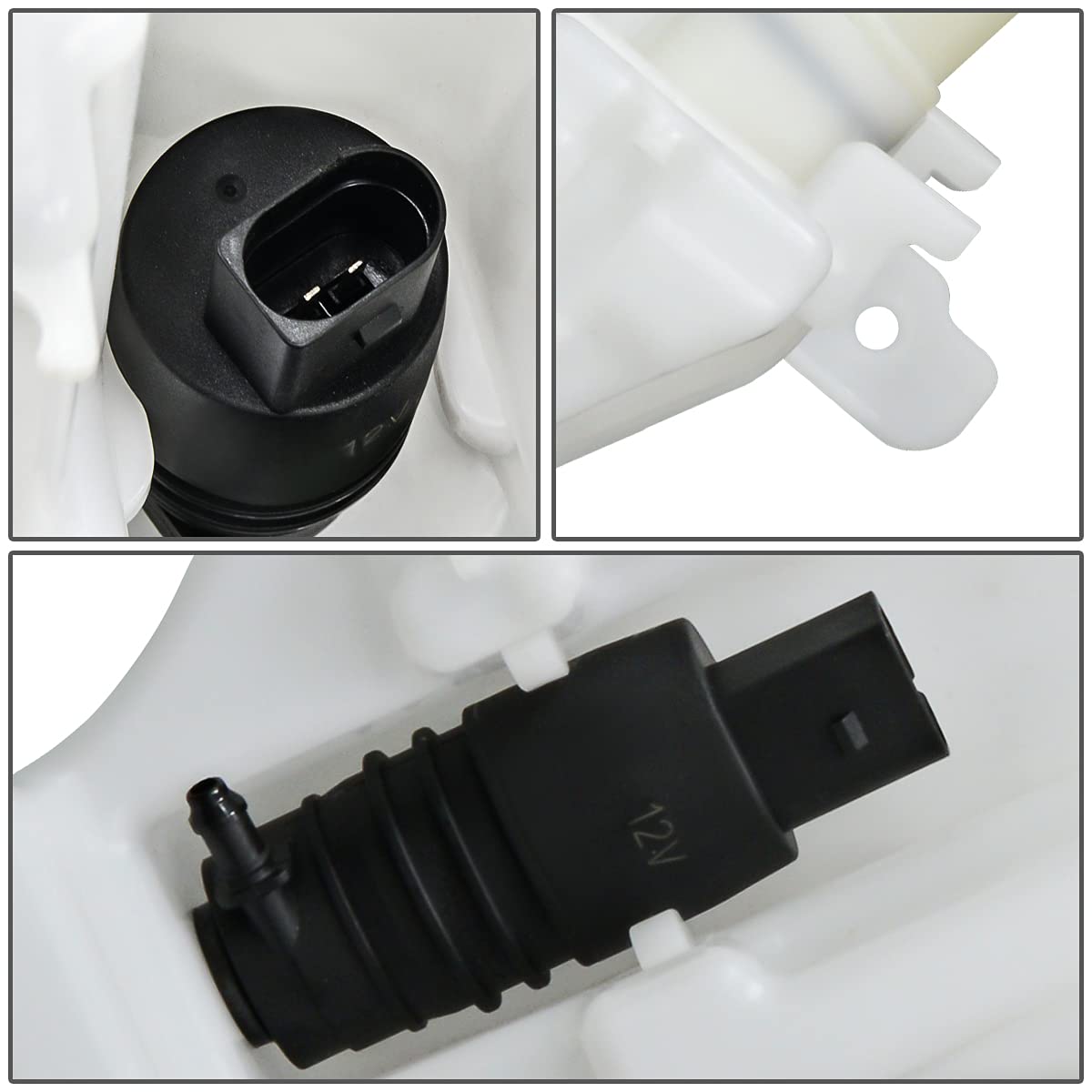 Auto Dynasty GM1288221 Car Windshield Washer Reservoir Tank with Cap, Filler Tube & Pump - Compatible with Chevrolet Sonic 2012-2016 (White) | Easy DIY Replacement for Leak Repair & Fluid Maintenance