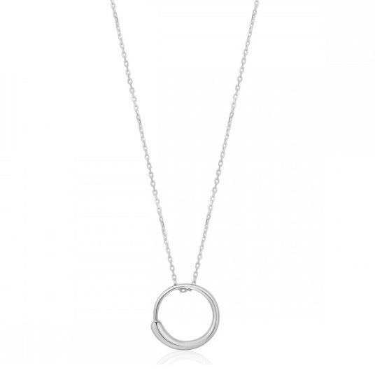 Elegant Silver Circle Necklace for Women - Minimalist Luxe Jewelry Gift for Her - Perfect for Everyday Wear, Date Nights & Special Occasions