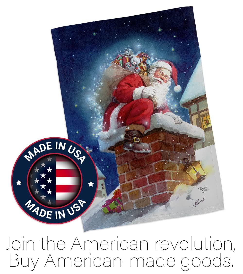 Christmas Chimney Santa Flags Set - 28x40