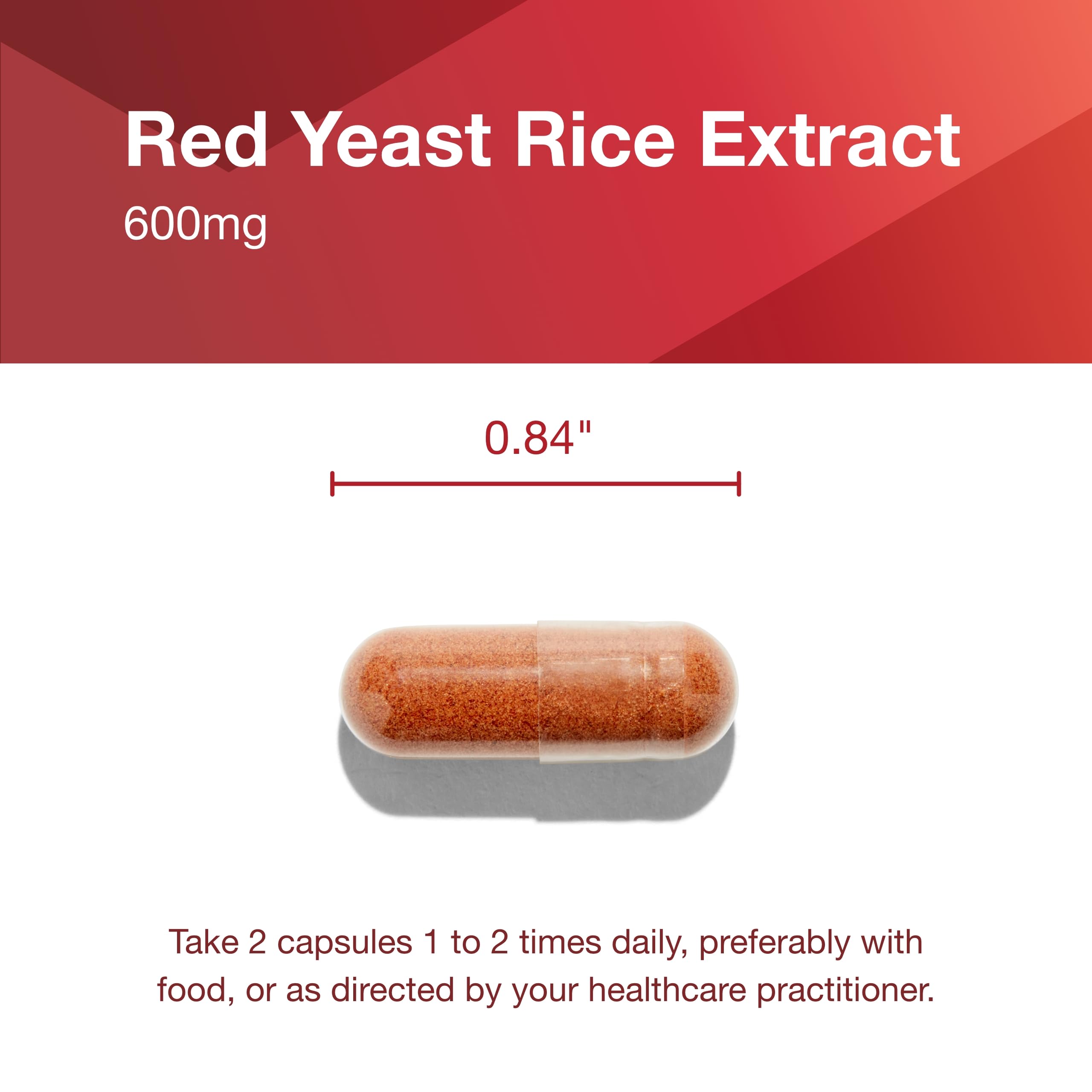 PROTOCOL FOR LIFE BALANCE Organic Red Yeast Rice Supplement 600mg - 90 Vegan Capsules, Dairy-Free & Egg-Free - Supports Heart Health & Cholesterol Balance - Perfect for Daily Wellness Routine