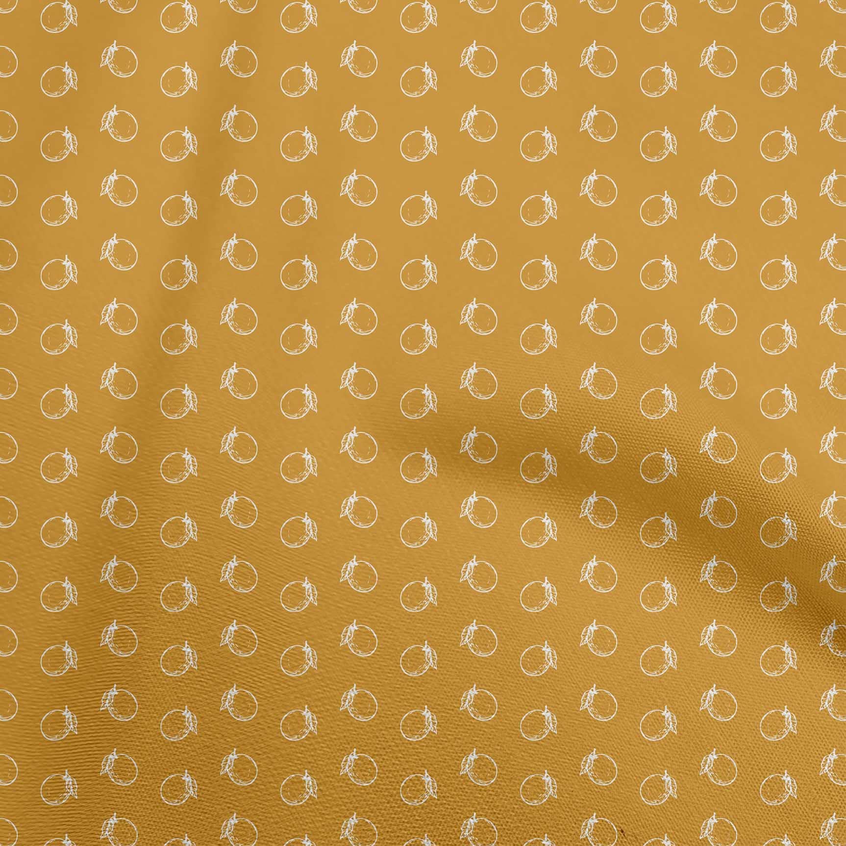 oneOone Polyester Spandex Mustard Yellow & Orange Print Fabric - 56 Inch Wide for DIY Clothing, Quilting, Dresses, Curtains & Home Decor Projects | Soft Stretch Material by the Yard