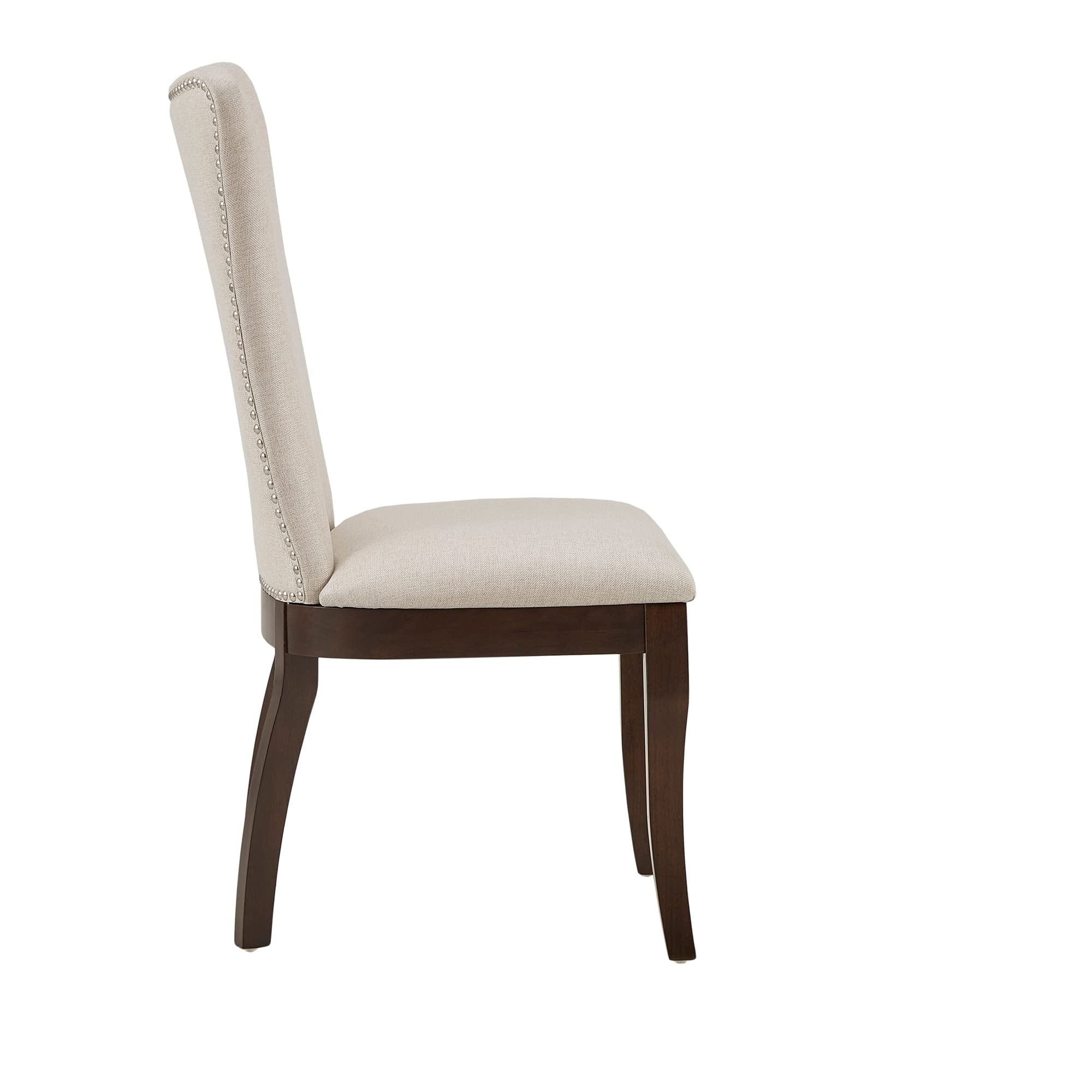 Inspire Q Willa Fabric Wingback Dining Chairs Set of 2 - Classic Upholstered Armchairs for Elegant Dining Room, Kitchen, or Breakfast Nook - Comfortable & Stylish Home Furniture