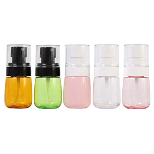 5-Pack 30ml Refillable Spray Bottles with Mist Pump - Portable Travel Size for Disinfection, Perfume, Hair & Skin Care - Random Colors (Great for Women & Girls) - Perfect for Gym, Office, and On-the-Go Use