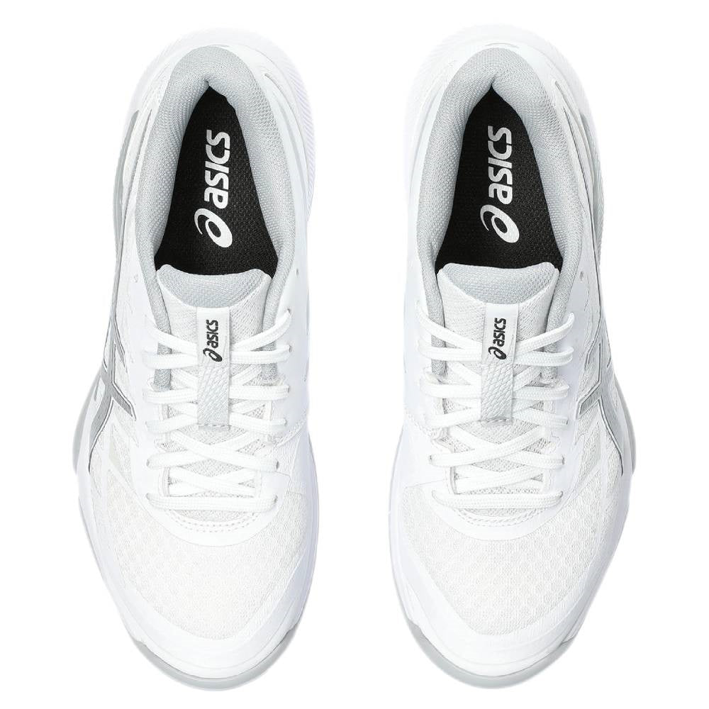 ASICS Gel Tactic 12 Women's Volleyball Shoes - Lightweight Indoor Court Sneakers for Women with Shock Absorption (White/Silver) | Perfect for Volleyball, Badminton & Squash Games