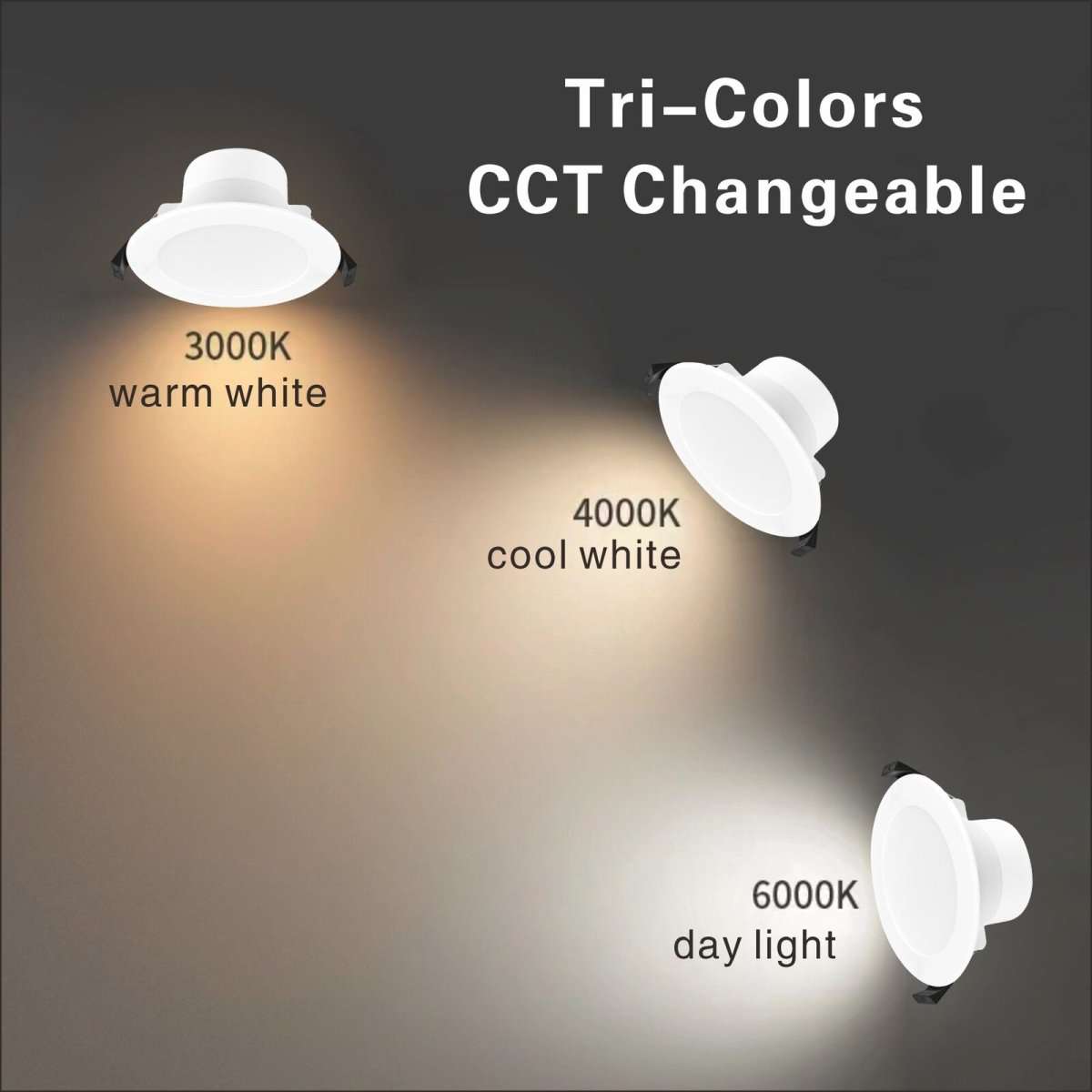 10-Pack 90mm LED Downlight Kit with Radar Sensor - 10W Non-Dimmable, 3 Color Temperature Options (3000K Warm White/4000K Cool White/6000K Daylight) - Perfect for Home, Office, and Commercial Lighting