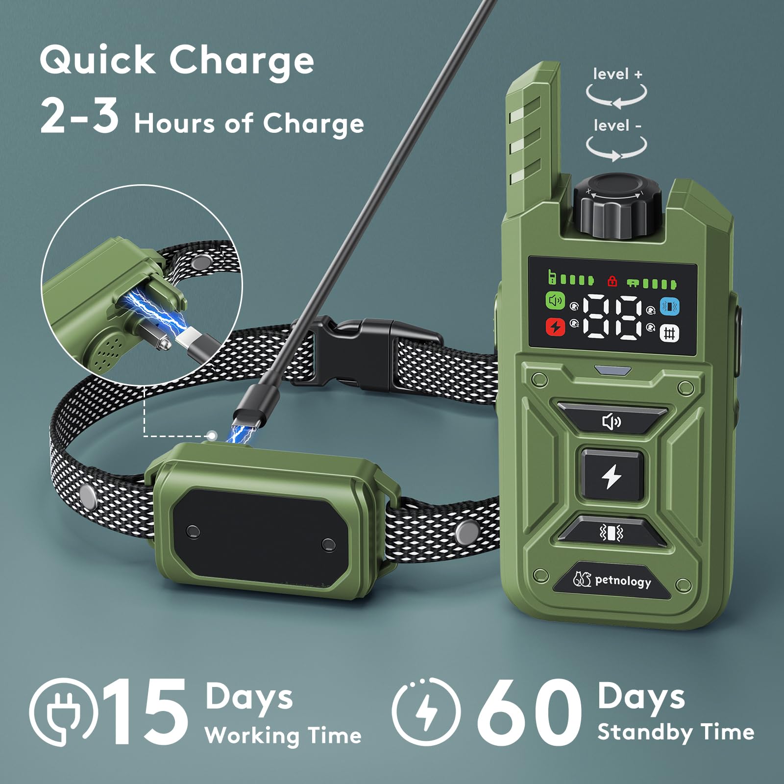2-in-1 Wireless Dog Fence & Training Collar System - Adjustable Waterproof Collars for 2 Dogs with Remote (33ft-1000ft Range) - 3 Training Modes for Secure Containment - Perfect for Backyard, Park & Outdoor Dog Training