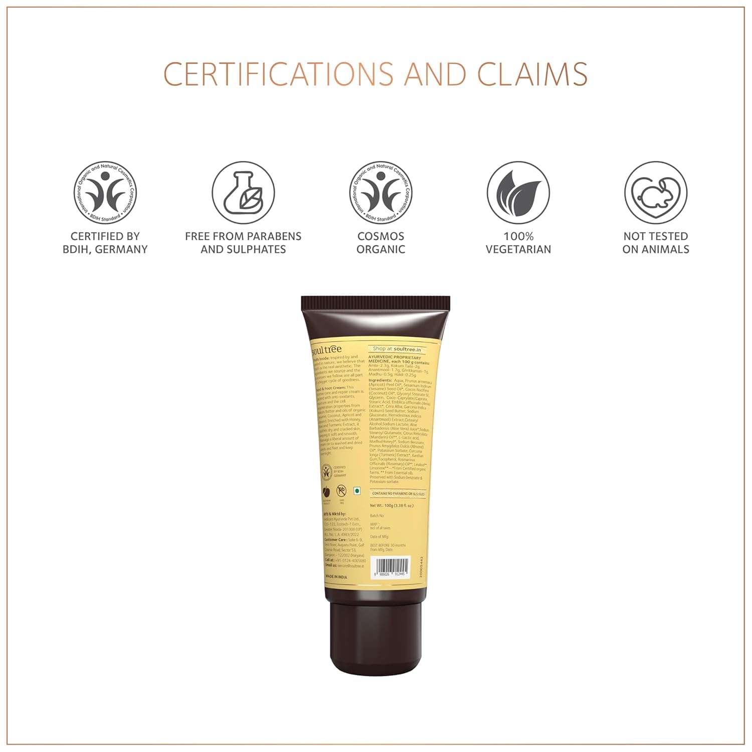 Kokum, Honey & Mountain Rosemary Hand & Foot Cream - Deep Moisturizing for Dry Skin - 100g - Perfect for Winter Care & Cracked Heel Repair