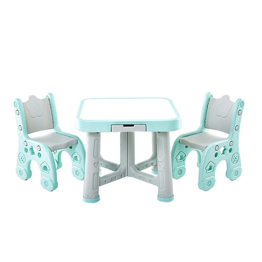 Kids Table and Chair Set - 2 Children's Playroom Furniture for Arts & Crafts, Snack Time, and Learning Activities | Durable Toddler Activity Table with Matching Chairs for Daycare, Preschool, or Home Play Area