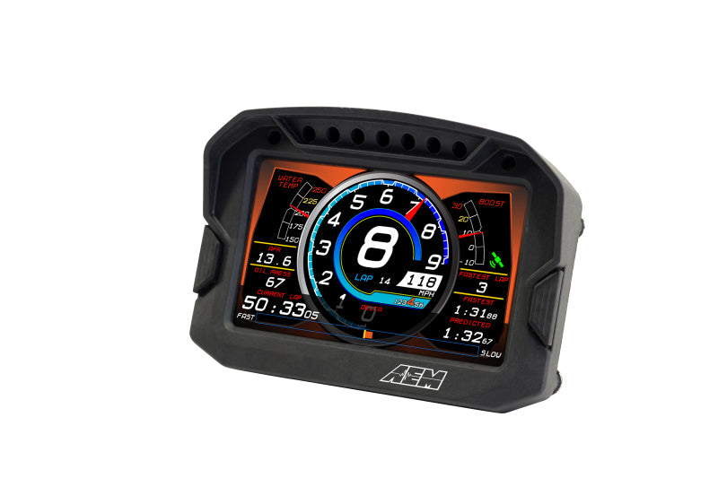 AEM CD-5LG Carbon Fiber Digital Dash Display with Internal 10Hz GPS & Antenna - High-Performance Racing Data Logger for Track, Drift, and Motorsport Applications