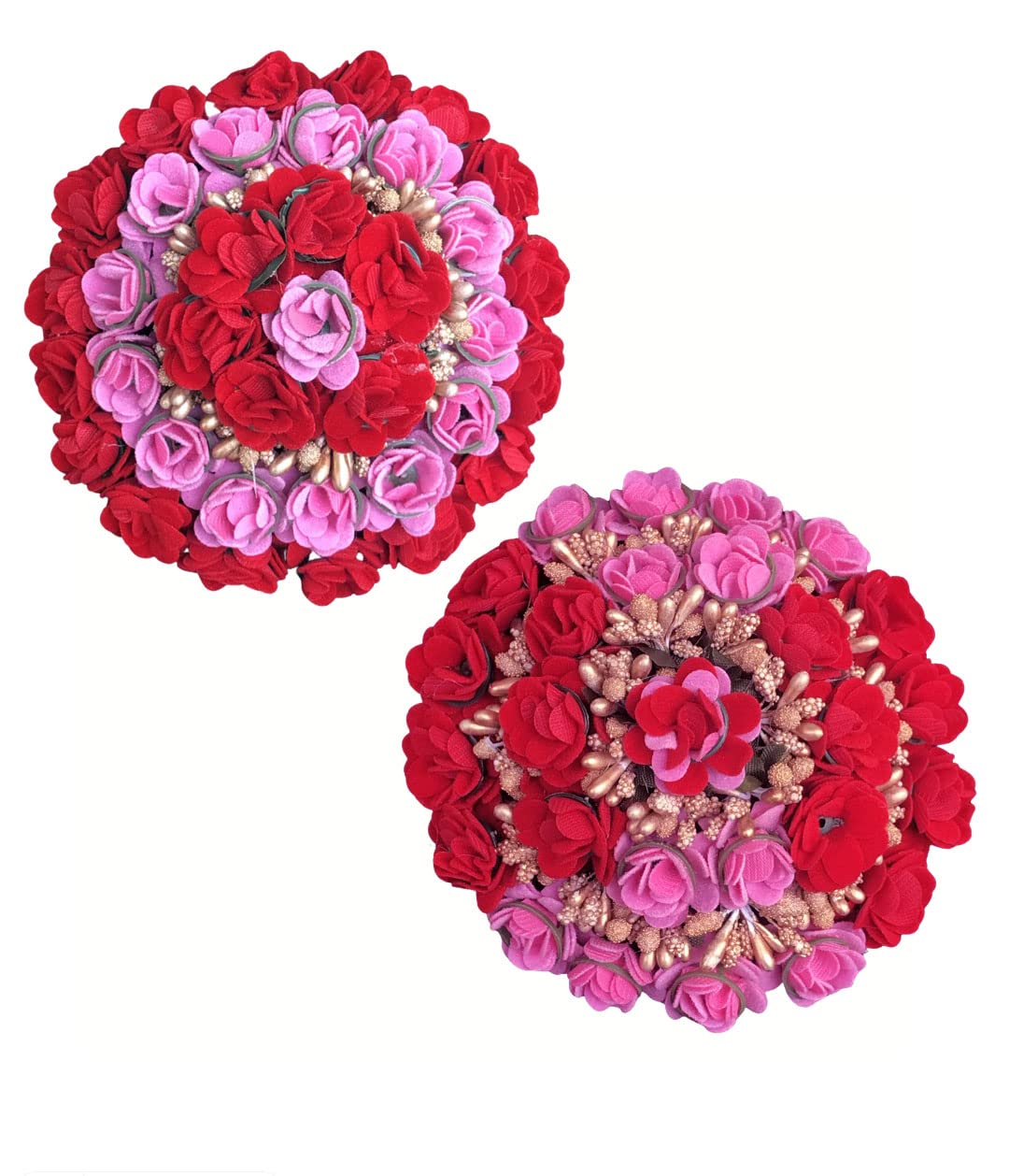 Arooman™ Bridal Hair Juda/Gajra Hair Accessories for Women & Girls - 12-Piece Multicolor Floral Hair Jewelry Set for Weddings, Parties & Special Occasions