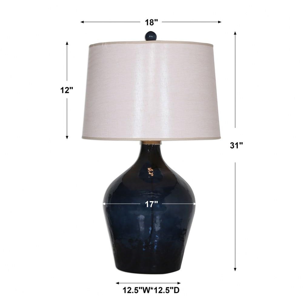 Tall 1 Light Table Lamp with Beige Linen Tapered Round Hardback Shade - 3-Way Switch for Living Room, Bedroom, or Office Lighting